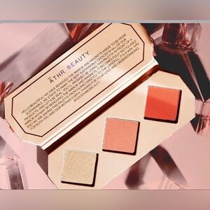 ATHR BEAUTY Crystal Charged Cheek Palette In Amber (a Peach and Gold Trio)